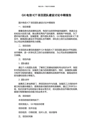 GX电信ICT项目团队建设研究中期报告