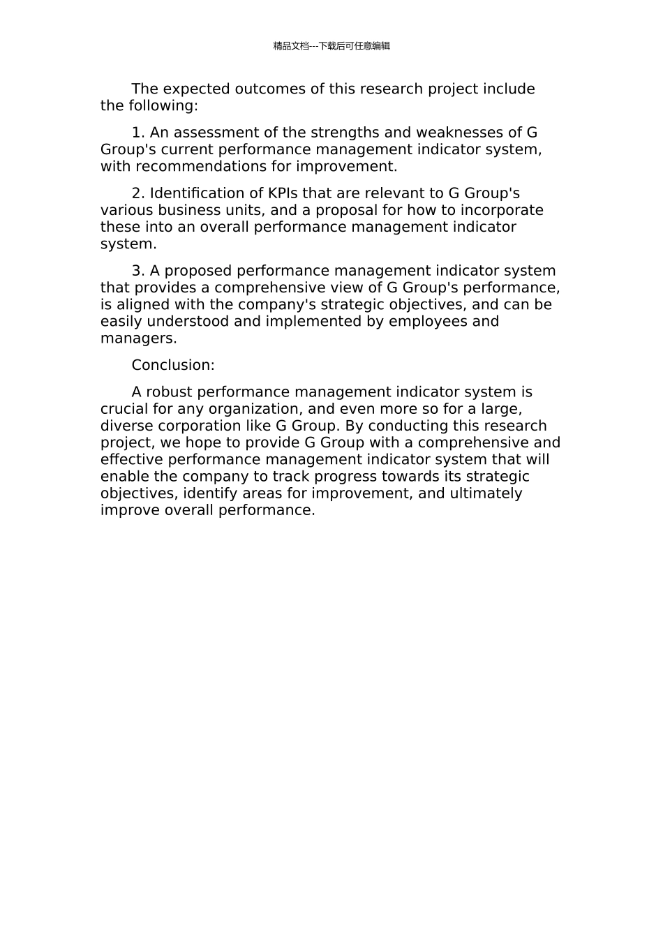 G集团绩效管理指标体系研究的开题报告_第2页