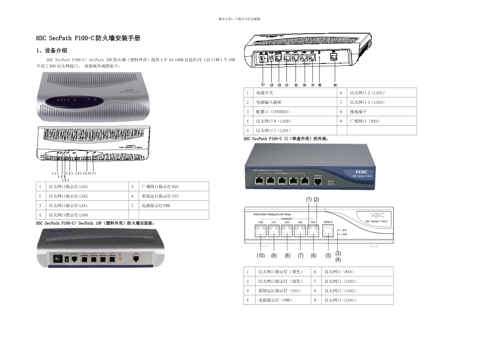 HCSecPath防火墙设备使用手册V_第1页