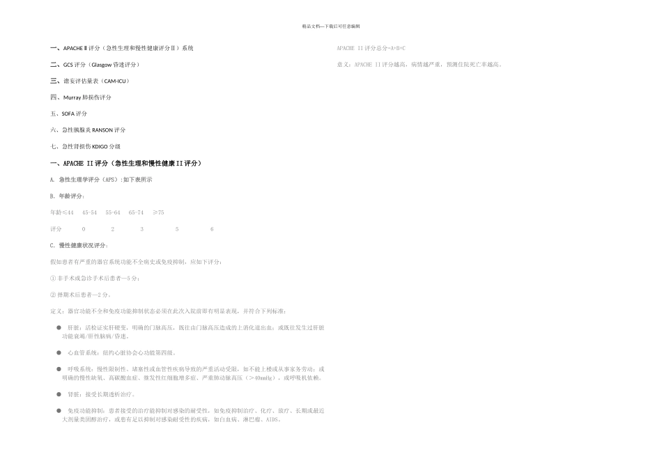 ICU-病人危重程评分系统_第1页