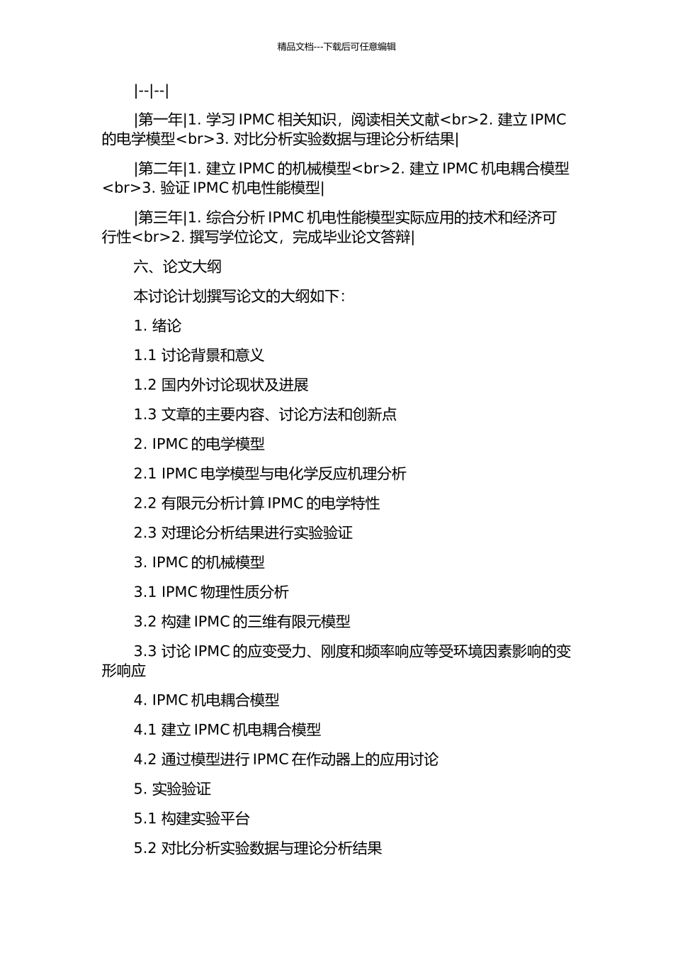 IPMC人工肌肉机电性能建模及其在作动器上的应用的开题报告_第3页