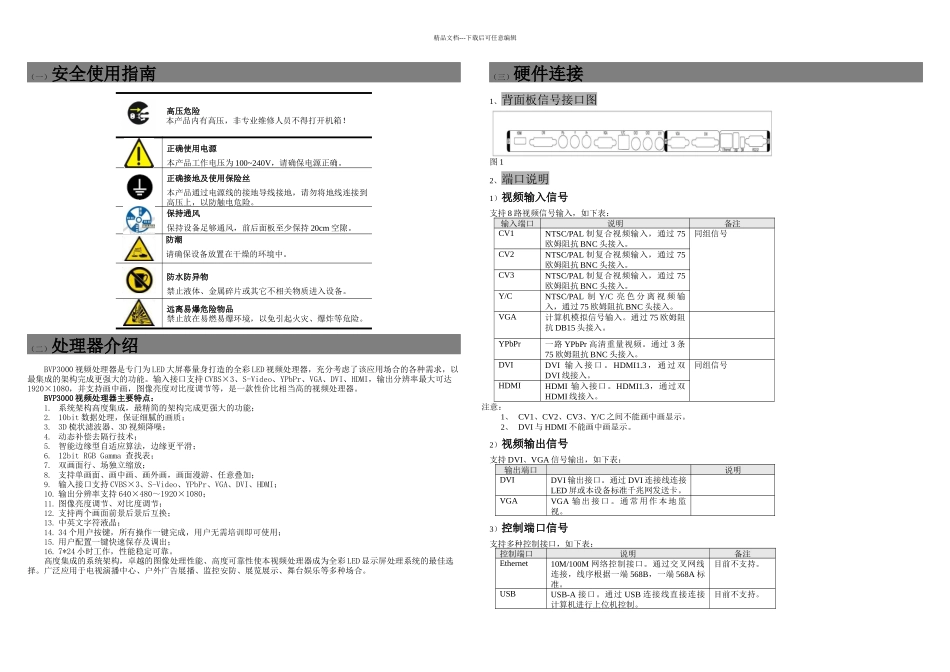 LED视频处理器用户使用手册BVP_第3页
