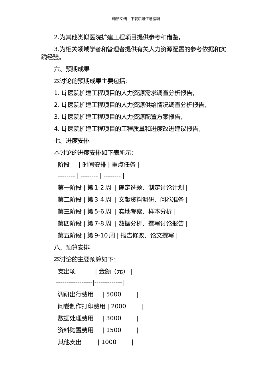 LJ医院扩建工程项目人力资源配置研究的开题报告_第2页