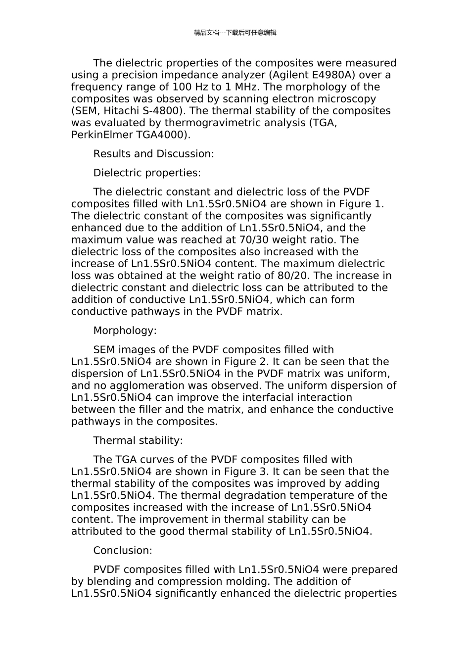 Ln1.5Sr0.5NiO4聚偏氟乙烯介电复合材料中期报告_第2页