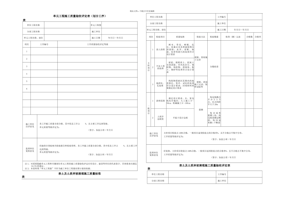 loSL至—水利水电工程施工质量评定表样表_第2页