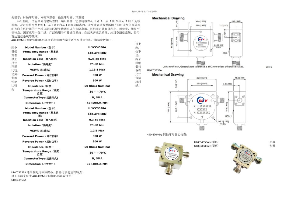 MHz射频微波同轴环形器_第1页