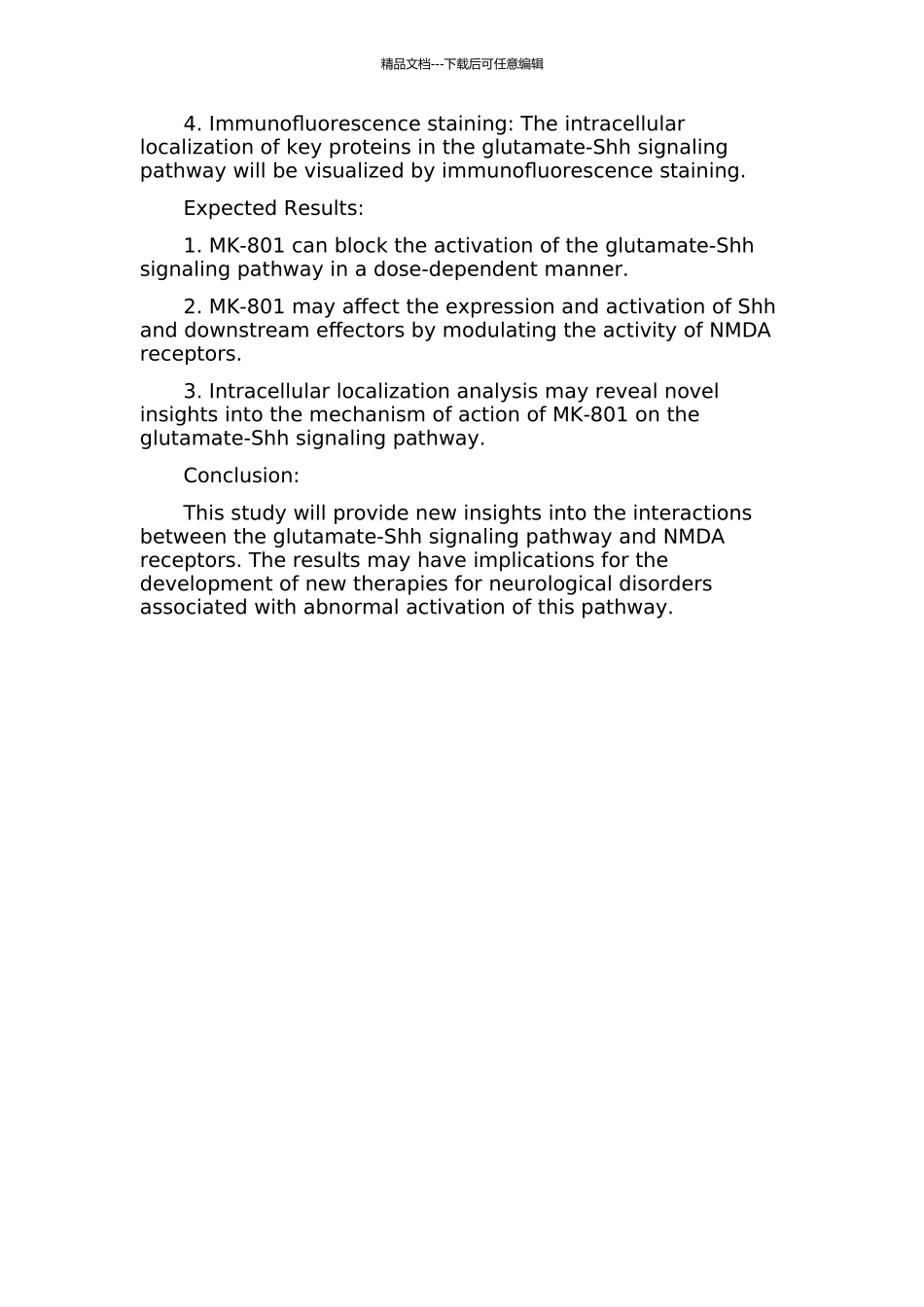 MK--801在谷氨酸--Shh信号通路中的阻断作用的开题报告_第2页