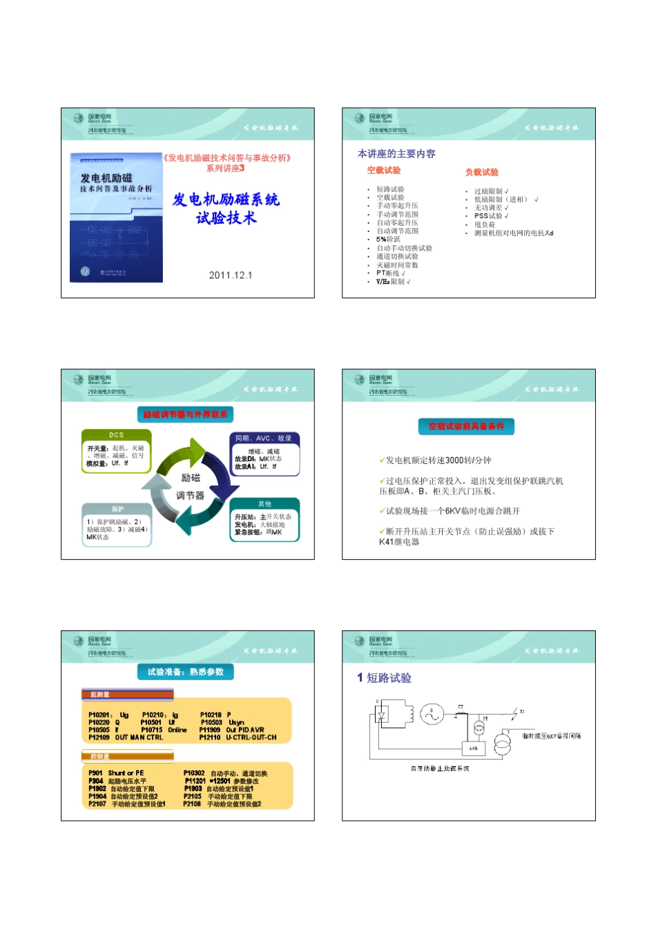 发电机励磁系统试验技术_第1页