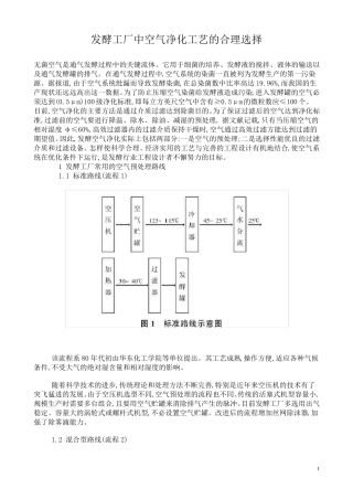 发酵工厂中空气净化工艺的合理选择