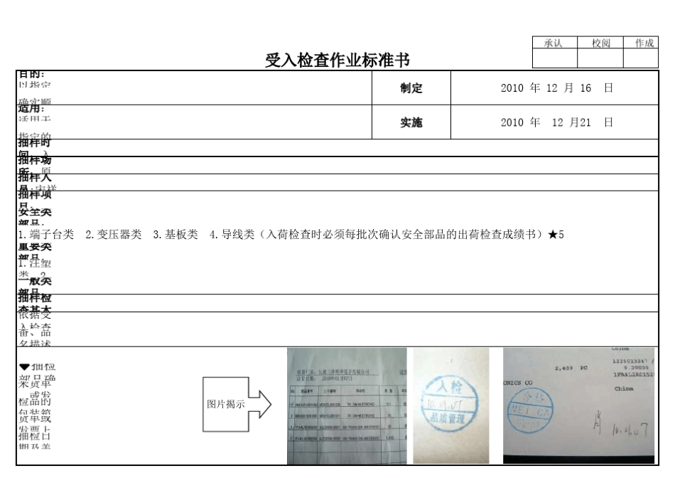 受入检查作业标准书_第1页