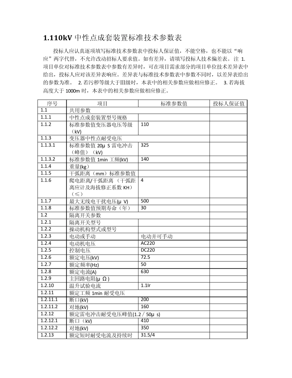 变压器110kV中性点成套装置(带避雷器)专用技术规范_第2页