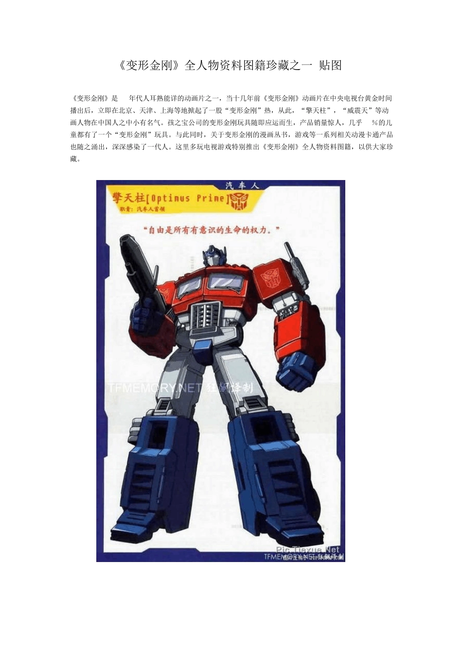 变形金刚全人物资料图籍珍藏之一[贴图]_第1页