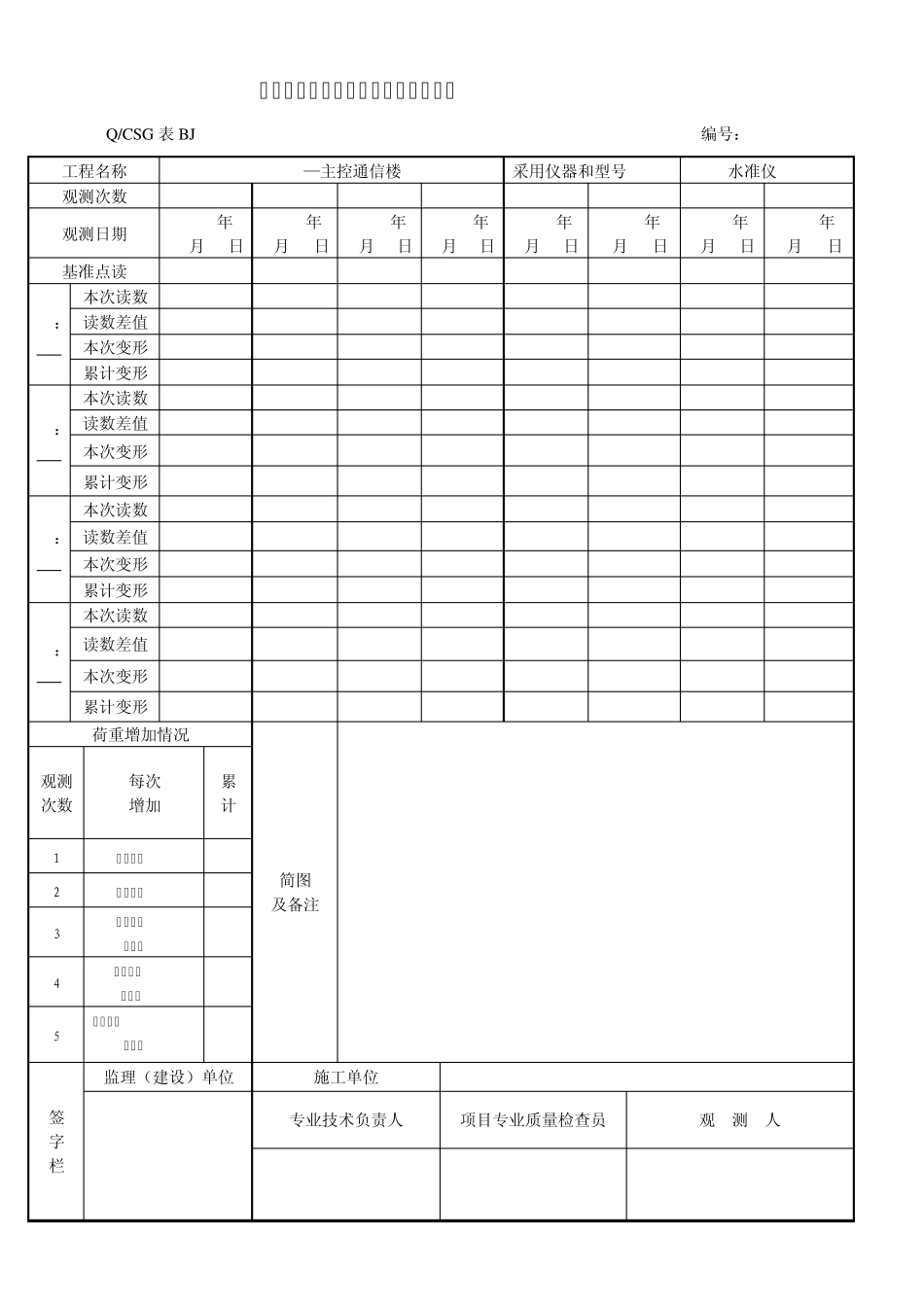 变电站沉降观测记录_第1页