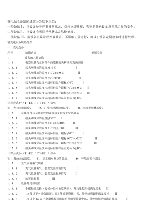 变电站设备缺陷分类