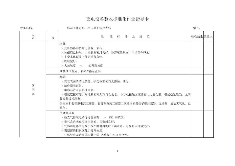 变电设备验收标准化指导卡_第1页