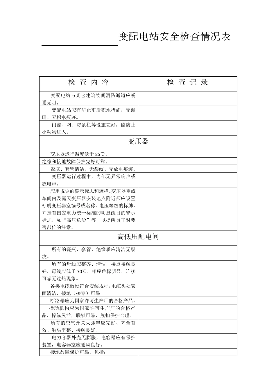 变配电站安全检查标准_第1页