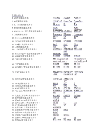 变频器说明书大全