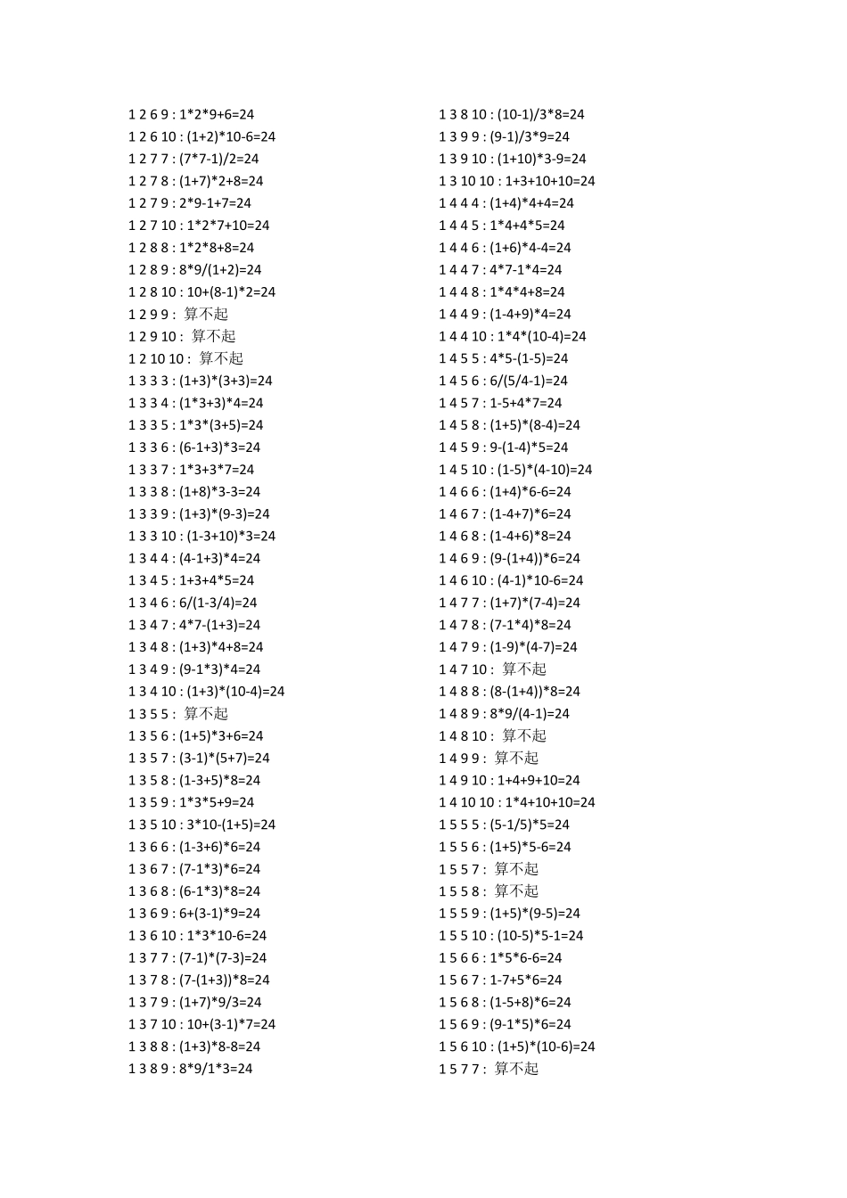口算24点题目大全_第2页