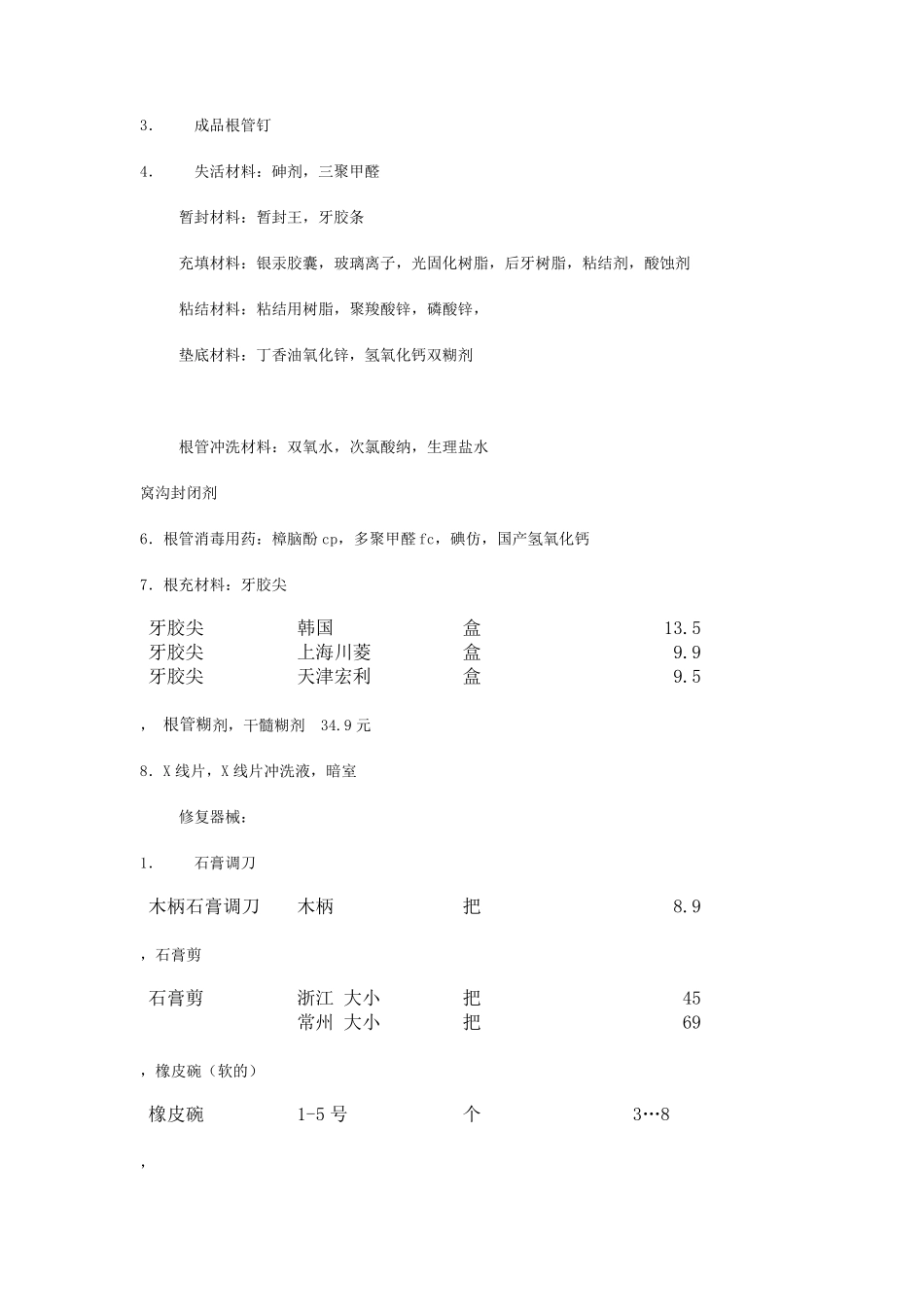 口腔诊所所需设备及材料_第3页
