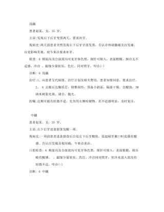 口腔门诊病例模板