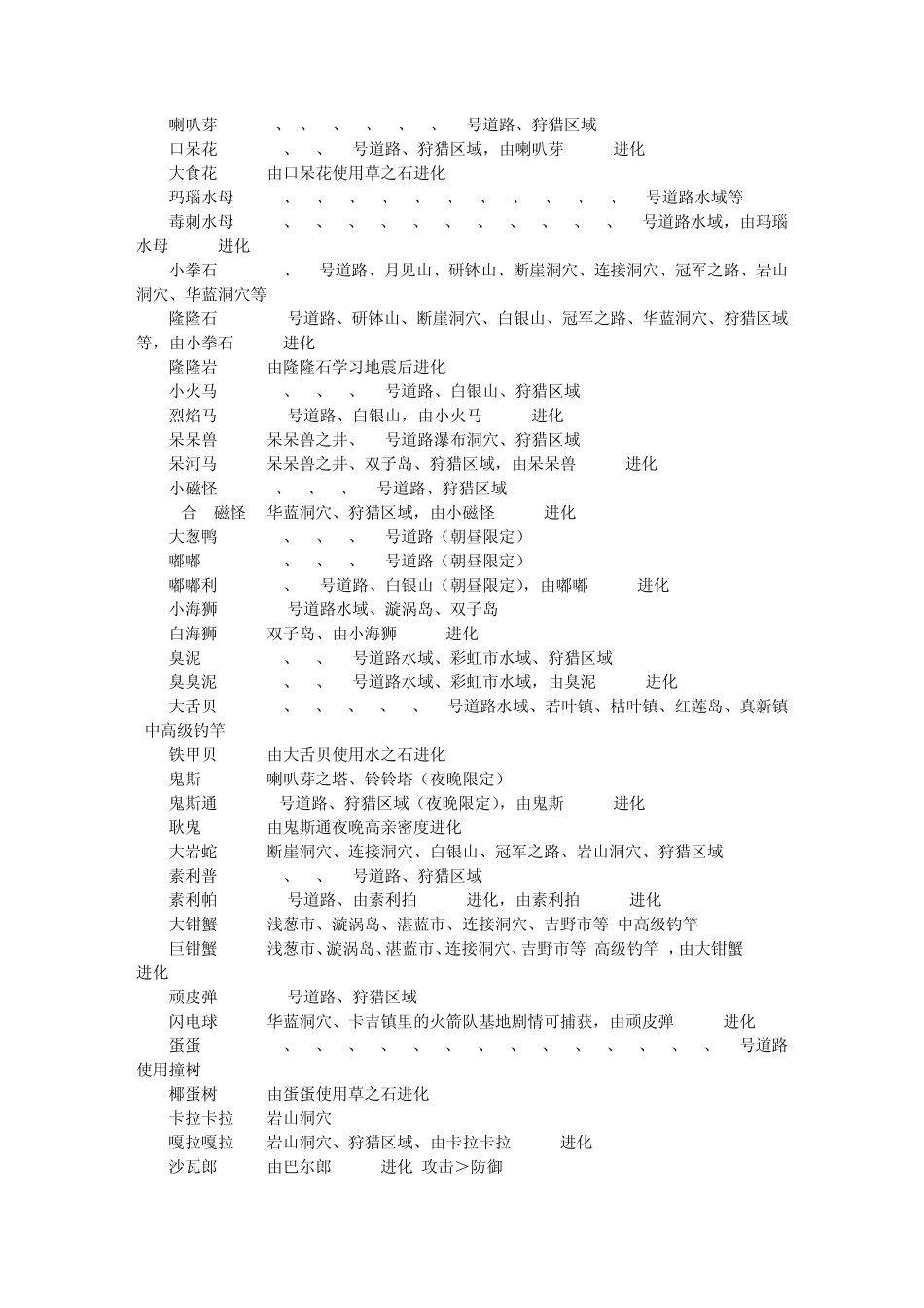 口袋妖怪_灵魂之银(魂银)_493全精灵捕获列表_第3页