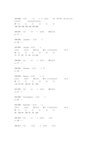 口袋妖怪_黑白_156种精灵进化等级及捕捉地点