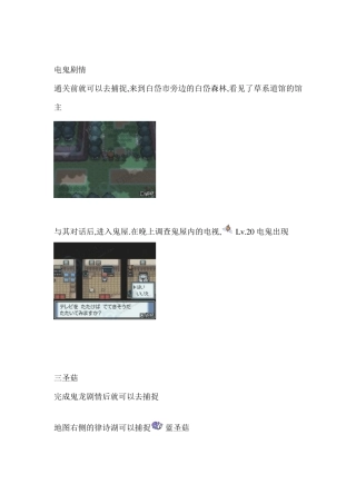 口袋妖怪白金二周目图文攻略