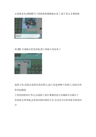 口袋妖怪白金版攻略