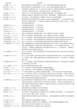 口袋妖怪详细特性