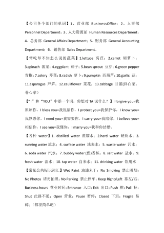 口语常用词汇大全