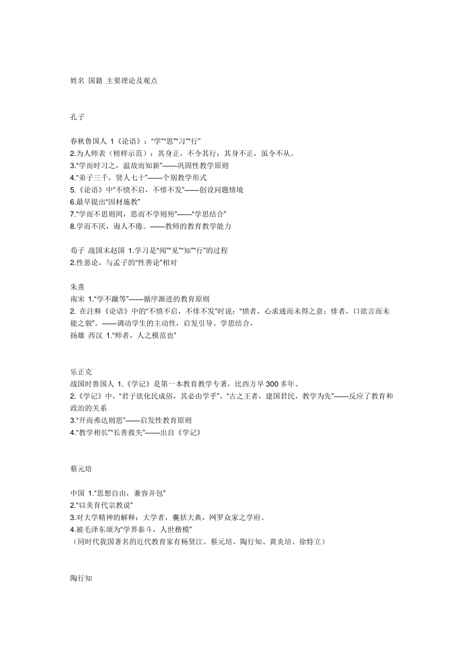 古今中外教育学家主要理论_第1页