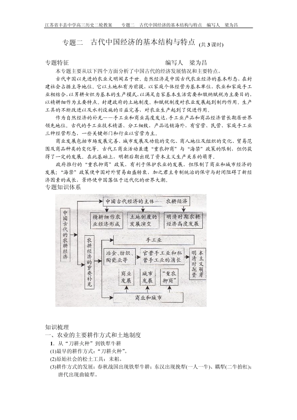 古代中国经济的基本结构与特点(专题复习)_第1页