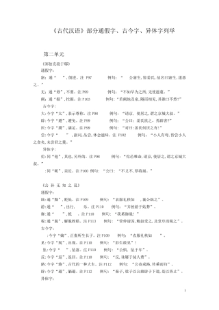 古代汉语通假字、古今字、异体字总结
