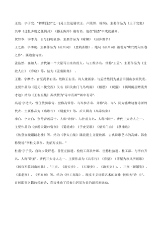 古代诗人作家字号整理