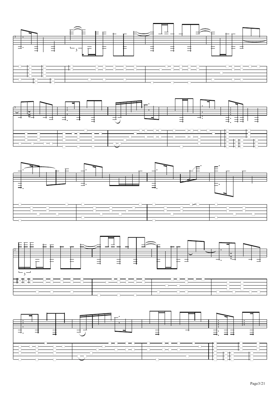 古典吉他谱《回忆组曲》五个乐章_第3页