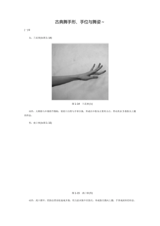 古典舞手形、手位与舞姿