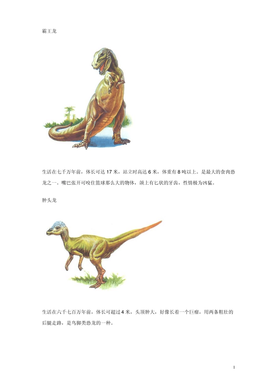 古生物图谱(恐龙类)_第1页