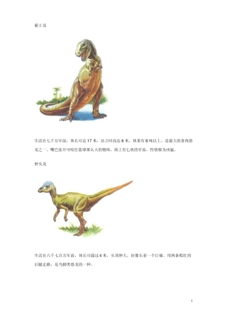 古生物图谱(恐龙类)