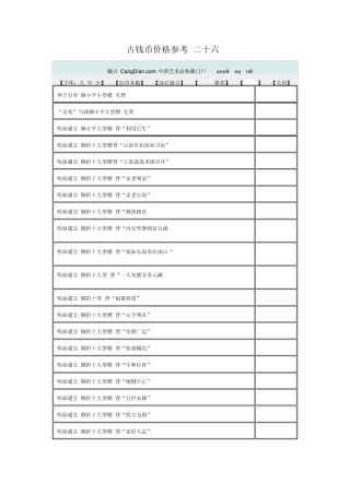 古钱币花钱价格参考