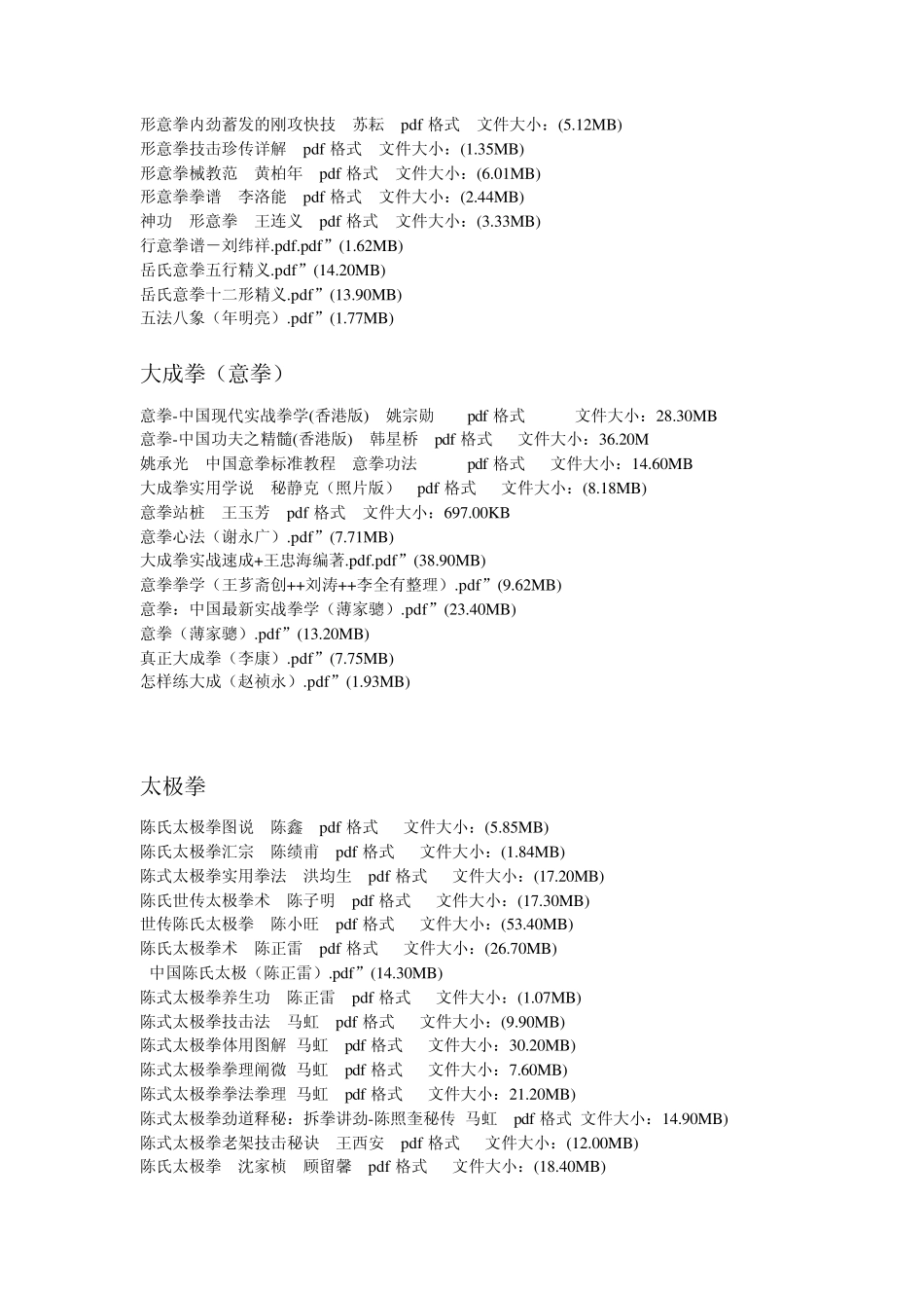 可在线传送的电子书目录各类武术书_第3页