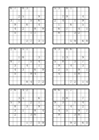 可打印的EXCEL格式数独题,共计100道难度：四星