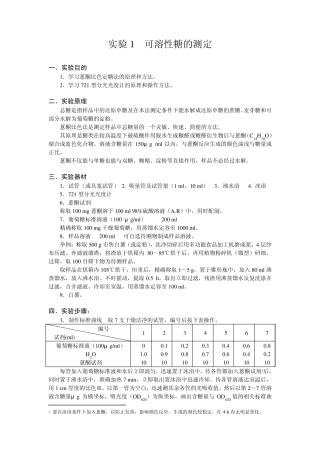 可溶性糖的测定