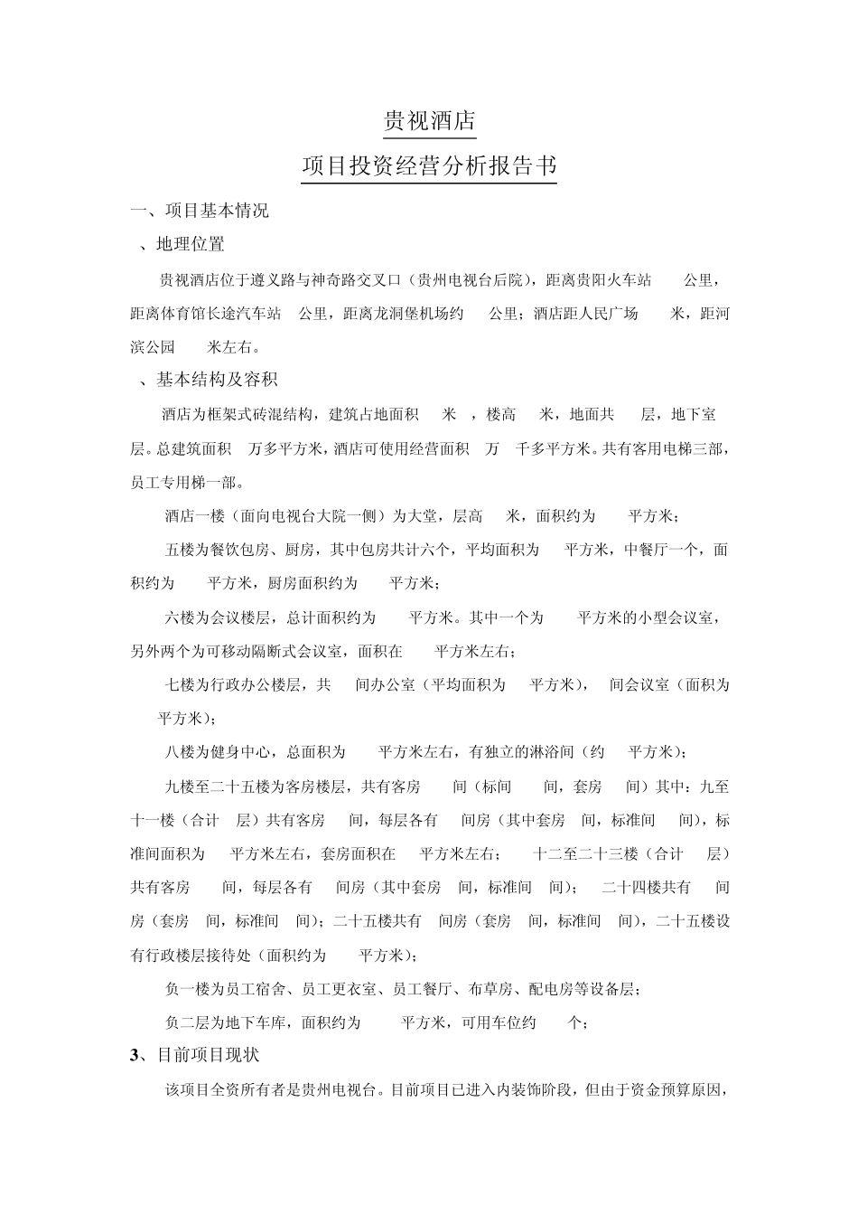 可行性分析报告模板1_第1页