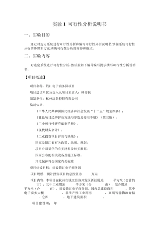 可行性分析说明书