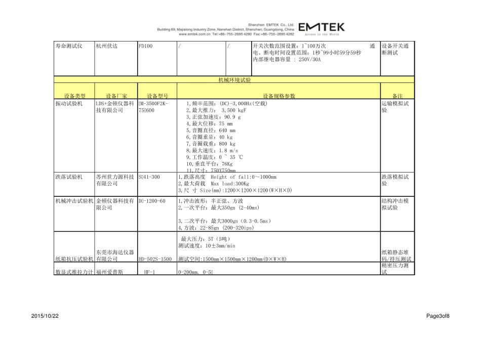 可靠性实验室主要仪器参数_第3页