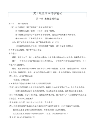 史上最全的木材学笔记