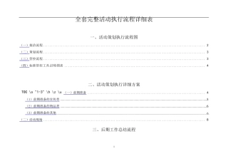 史上最完整的详细活动策划执行方案(最完整的项目策划与执行表)