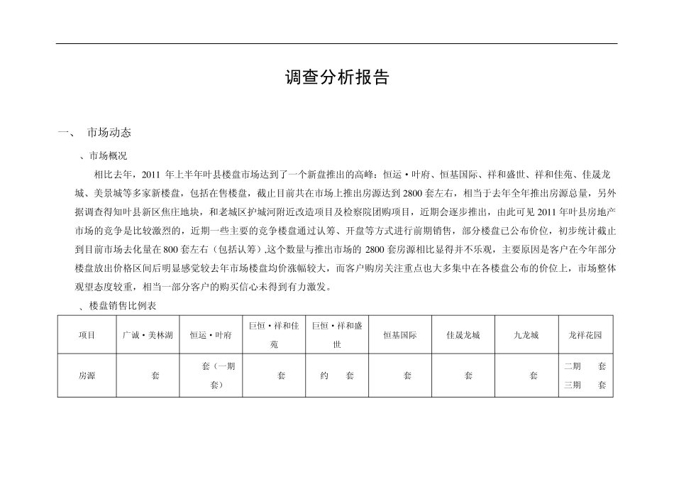 叶县房地产调查分析报告_第1页