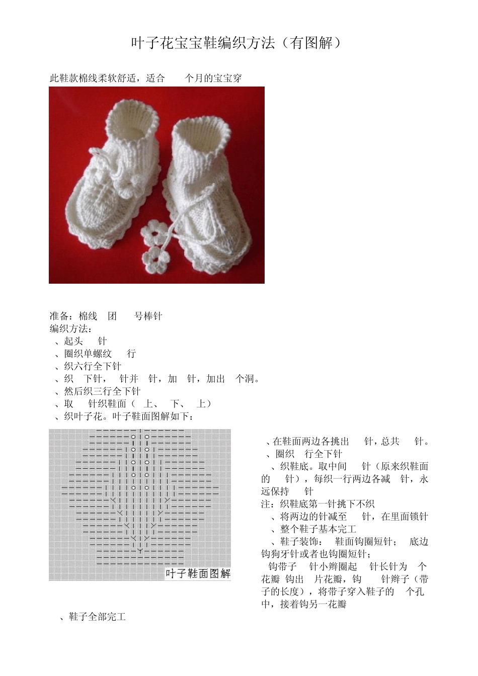 叶子花宝宝鞋编织方法(有图解)_第1页