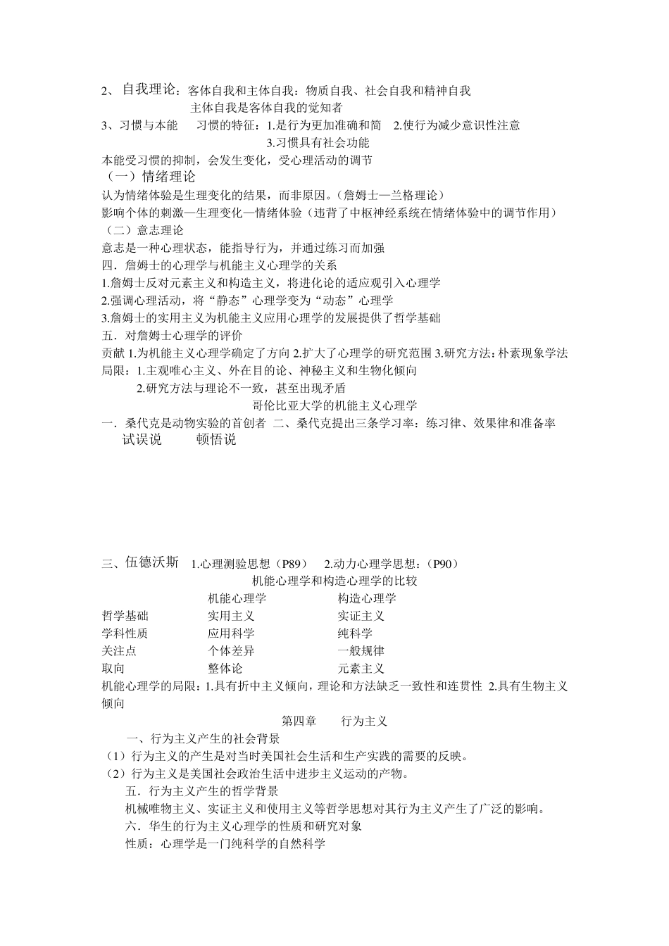 叶浩生版西方心理学史期末复习重点_第2页